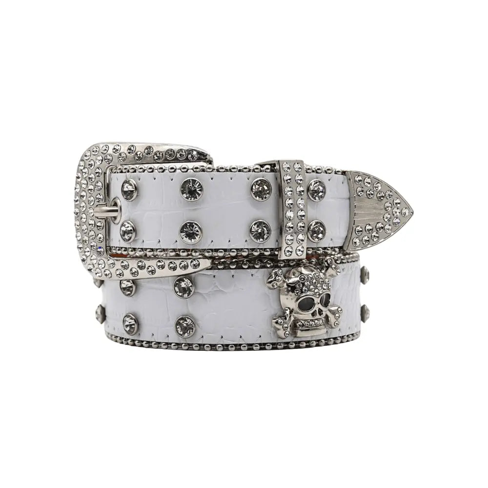 Rhinestone Skull Belt